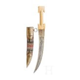 A large Persian khanjar with walrus ivory hilt, first half of the 19th century
