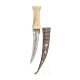 Khanjar mit Griff aus Walrosselfenbein und Silberscheide, Buchara, 1. H&auml;lfte 19. Jhdt.