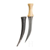 Khanjar mit Wootz-Klinge und Walrossgriff, Persien, 19. Jhdt.