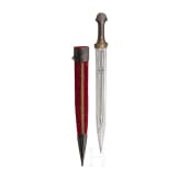 Vergoldete Qama mit Klinge aus Wootzdamast, Persien, 19. Jhdt.
