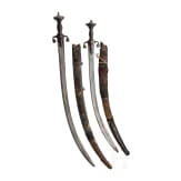 Two Afghan pulwars with scabbards, 19th century