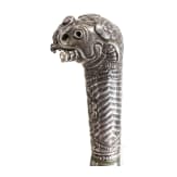 An Indian silver-mounted kard with an elephant-head pommel, 19th century