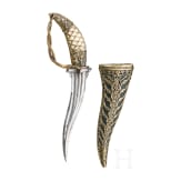 An Indian kanjarli with tiger tooth handle, 18th century