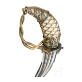 An Indian kanjarli with tiger tooth handle, 18th century