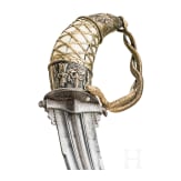An Indian kanjarli with tiger tooth handle, 18th century
