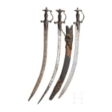 Three Indian tulwars, 19th century