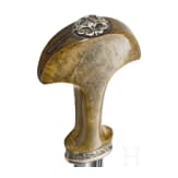 Silbermontierte Sboula mit Rhinozeroshorngriff, Marokko, um 1900