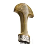 Silbermontierte Sboula mit Rhinozeroshorngriff, Marokko, um 1900
