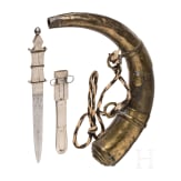 Armdolch und Pulverflasche, Marokko, 19. Jhdt.
