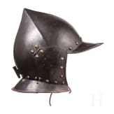 A blackened German burgonet, mid-16th century