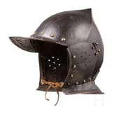A blackened German burgonet, mid-16th century