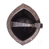 A Flemish blackened musketeer's helmet, ca. 1600
