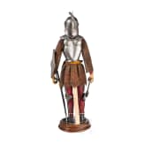 A Neapolitan knight figurine with miniature armour, 3rd quarter of the 19th century