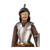 A Neapolitan knight figurine with miniature armour, 3rd quarter of the 19th century