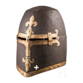 A German pot helmet in the style of 1350, reproduction, ca. 1980
