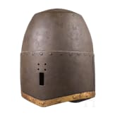 A German pot helmet in the style of 1350, reproduction, ca. 1980