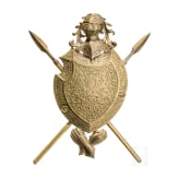 A decorative trophy shield in cast brass, L. Meyer Foundry, circa 1900