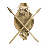 A decorative trophy shield in cast brass, L. Meyer Foundry, circa 1900