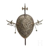Dekorativer Troph&auml;enschild, Eisenguss, zweite H&auml;lfte 19. Jhdt.