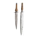 Two Spanish military plug bayonets, 17th century