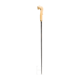 A Dutch or Flemish cane grip carved from sperm whale tooth, mid-18th century