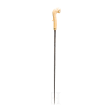 A Dutch or Flemish cane grip carved from sperm whale tooth, mid-18th century