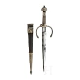 A fine silver mounted left-hand dagger in the Saxon style of ca. 1600, Anton Konrad, um 1920/30