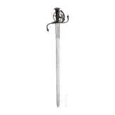 A German landsknecht's basket-hilt sword with etched blade, ca. 1580