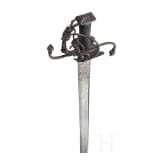 A German landsknecht's basket-hilt sword with etched blade, ca. 1580