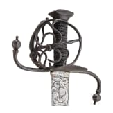 A German landsknecht's basket-hilt sword with etched blade, ca. 1580