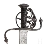 A German landsknecht's basket-hilt sword with etched blade, ca. 1580