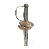 Eisengeschnittene Galadegen mit jagdlichem Dekor, Frankreich, um 1730