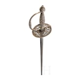 A silver mounted English or French smallsword, ca. 1780/90