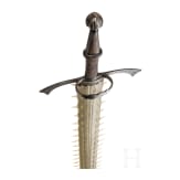 A Victorian German two-handed sword with sawfish blade in Renaissance style, 19th century
