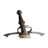 A Victorian German two-handed sword with sawfish blade in Renaissance style, 19th century