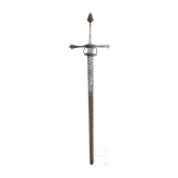 A hand-and-a-half sword with undulating edges in the style of circa 1600, 20th century