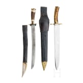 A German hunting trousse and a hunting hanger, mid-19th century