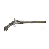 Silbermontierte Steinschlosspistole, balkant&uuml;rkisch, um 1830