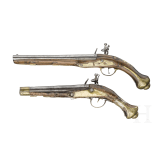 Two Oriental flintlock pistols, probably from the Balkans, circa 1850