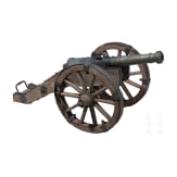 Modellkanone mit Lafette, deutsch, 17. Jhdt.