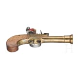 A pair of French flintlock blunderbuss pistols, circa 1760