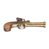 A pair of French flintlock blunderbuss pistols, circa 1760