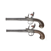 A Pair of Queen Anne flintlock pistols, Brueton in Birmingham, circa 1710/20