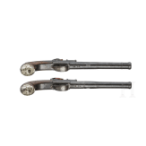 A Pair of Queen Anne flintlock pistols, Brueton in Birmingham, circa 1710/20