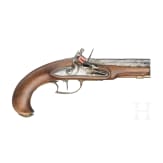 An English and a French flintlock traveling pistol, circa 1780