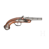 An English and a French flintlock traveling pistol, circa 1780