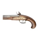 An English and a French flintlock traveling pistol, circa 1780
