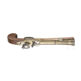 A flintlock shotgun pocket pistol with bayonet, Brimingham, circa 1800