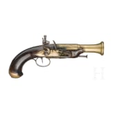 A flintlock blunderbuss pistol with brass barrel, Li&eacute;ge, circa 1800