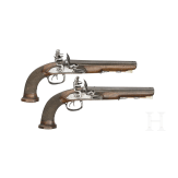 A pair of double-barrelled flintlock pistols, Li&egrave;ge, circa 1810
